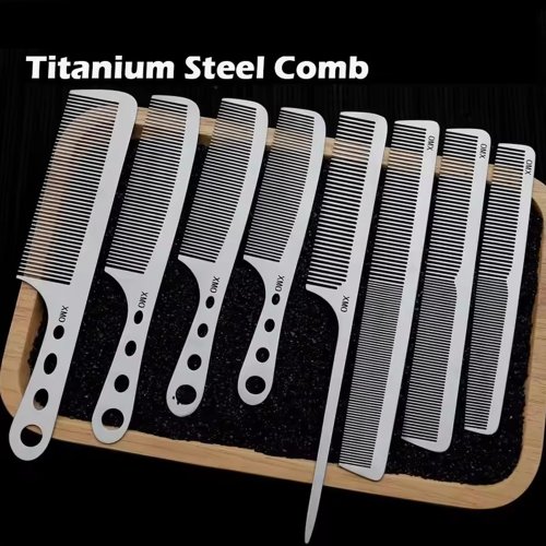 Imagen de Peine de Acero de Titanio Profesional para Barba y Cabello - Anti-estático y Ultrafino para Hombres