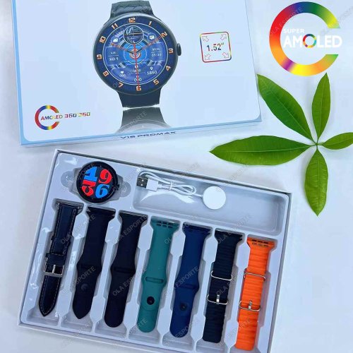 Zdjęcie Inteligentny zegarek sportowy 7 w 1 dla kobiet i mężczyzn Ekran AMOLED GPS Połączenia Bluetooth Wodoodporny SmartWatch dla Android IOS 2025 Nowość