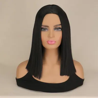 Image de Perruque Bob Synthétique Noire 14 Pouces - Style Naturel & Elegant