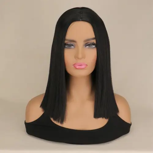 Image de Perruque Bob Synthétique Noire 14 Pouces - Style Naturel & Elegant