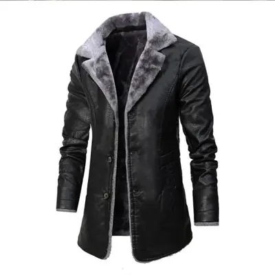 Image de Manteau Homme Hiver en Cuir Synthétique Chauffant & Coupe-Vent
