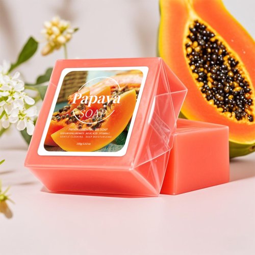Handgemaakte Zeep met Papaya-Extract en Kokosgeitenmelk – Diep Reinigend & Verhelderend voor Gezonde Huid