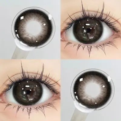 Image de Lentilles de Contact Gris Naturelles - Yeux Bruns - Corée