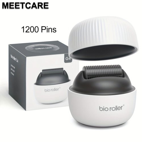 Imagen de Rodillo Dermático Bio G4 con 1200 Agujas de Titanio para Crecimiento del Cabello, Barba, Antiarrugas y Tratamiento de Cicatrices y Acné
