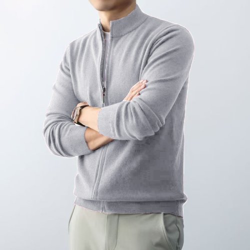 Imagen de Animal Game-cárdigan con cremallera para hombre, suéter ajustado, Jersey de punto con soporte, blusa cálida y fría, abrigos largos con cremallera