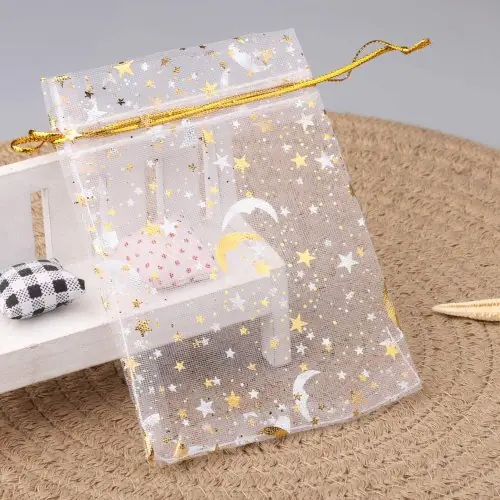 Image de Sacs Cadeaux Organza Noël - 50 Pièces