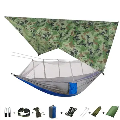 Image de Hamac de Camping avec Moustiquaire - Tente Portable Arc-en-Ciel