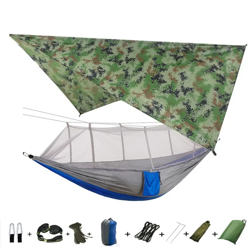 Imagen de Hamaca con Mosquitera para Acampar - Ideal para Aventuras al Aire Libre