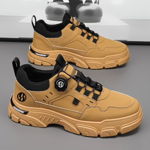 Immagine di Scarpe da Ginnastica Uomo Autunno 2025 - Modello Casual Traspirante con Bottoni, Piattaforma Vulcanizzata e Suola Antiscivolo per un Look Moderno e Sicuro