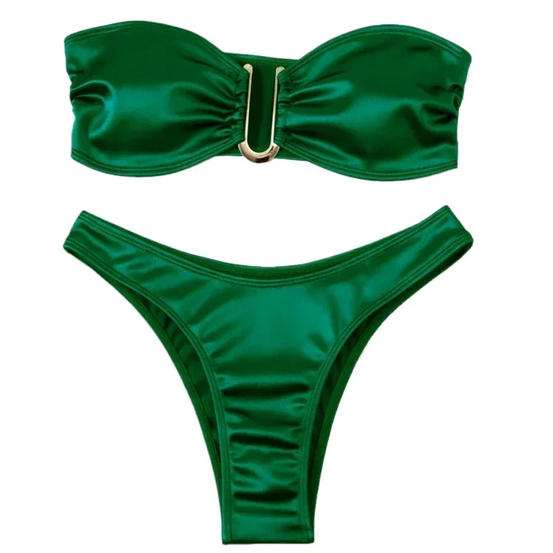 Immagine di Costume da Bagno Donna Push-Up Solido con Fascia – Stile Sexy e Moderno per l'Estate 2025