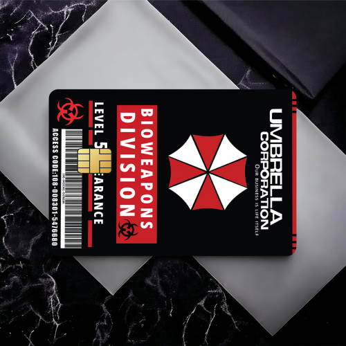 Imagen de Pegatinas Decorativas para Tarjetas de Crédito y Pases de Autobús con Diseño de Resident Evil - Pack de 4 Unidades Impermeables y Resistentes