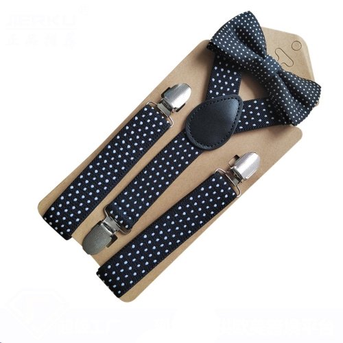 Imagen de Tirantes Elásticos Ajustables con Pajarita para Niños y Niñas, Conjunto de Moda con Diseño de Lunares y Espalda en Y, Ideal para Bodas, Fiestas y Eventos Especiales