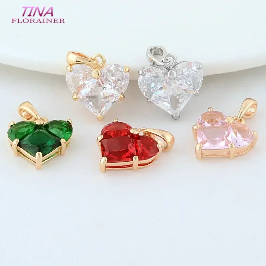 Image de Bijoux DIY - Pendentifs Coeur Zircon Or 14k