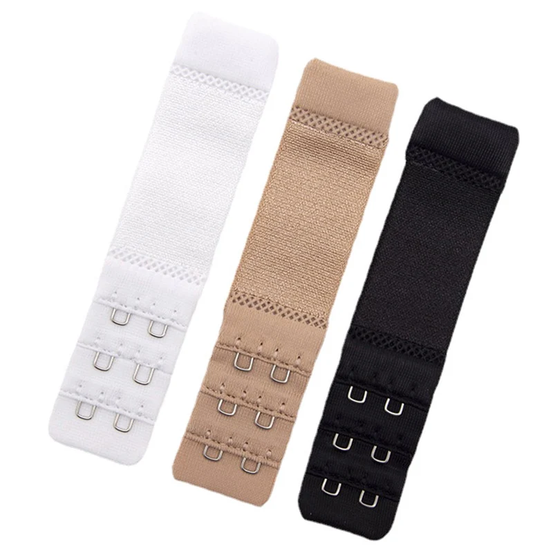 Image of 3-Piece Elastic Bra Extender Set with 2-Hook Adjustment – Comfortable, Adjustable Strap Extension for Women’s Bras