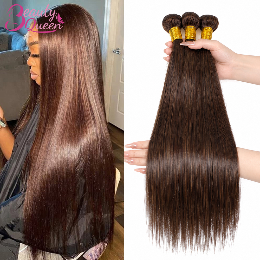 Image de Extensions de Cheveux Bruns Droits - 100% Cheveux Humains