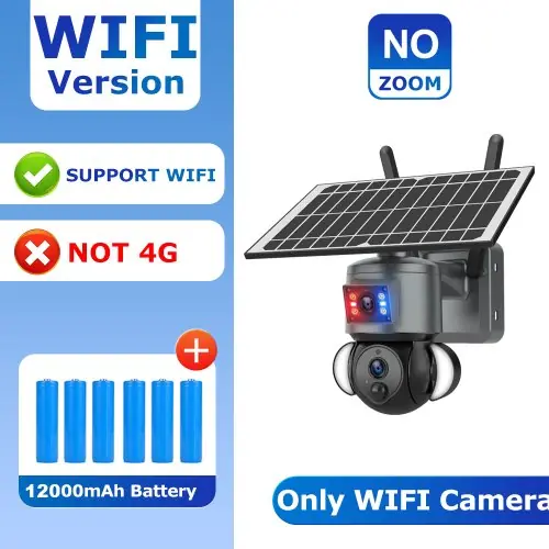 Image de Caméra de Sécurité Solaire 4K avec Vision Nocturne et Suivi Automatique