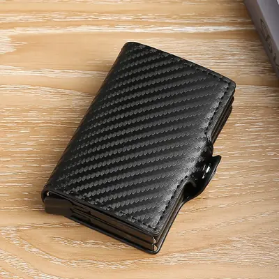 Image de Portefeuille RFID Anti-Vol Ultra-Slim en Fibre de Carbone