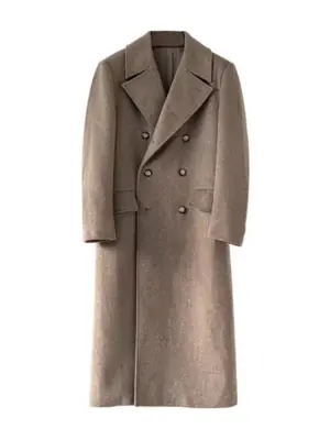 Image de Blazer Vintage Homme - Manteau Long en Laine Chauffant