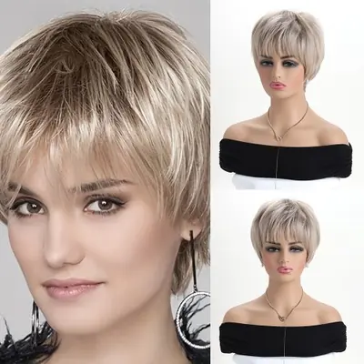 Image de Perruque Brune Bouclée 10" - Naturelle & Résistante à la Chaleur