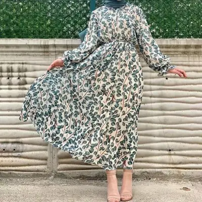 Image de Abaya Élégante en Mousseline de Soie - Robe d'Été Luxueuse