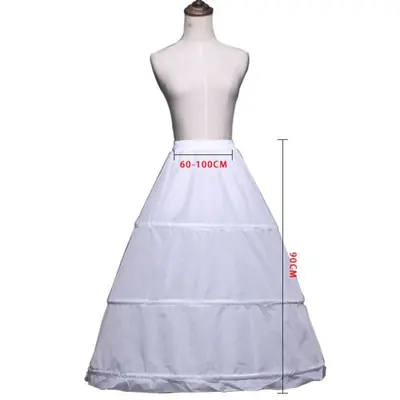 Image de Crinoline Blanche 3 Cerceaux - Jupon Trapèze Haute Qualité