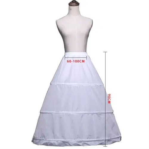 Image de Crinoline Blanche 3 Cerceaux - Jupon Trapèze Haute Qualité