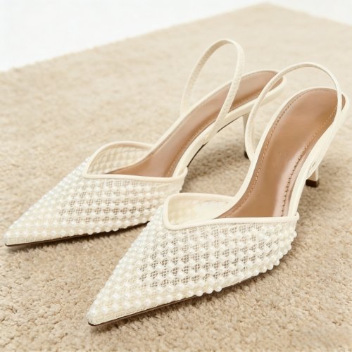 Afbeelding van Elegante Hoge Hakken voor Vrouwen - Slingback Sandalen met Mesh Design