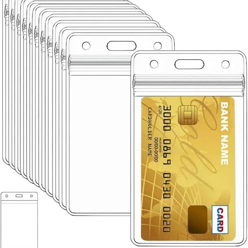Bild von Wasserdichte Transparente Kartenhüllen aus Kunststoff – Schutzhülle für Bank- und Kreditkarten, ID-Karte, Brieftasche, 1/5/10 Stück