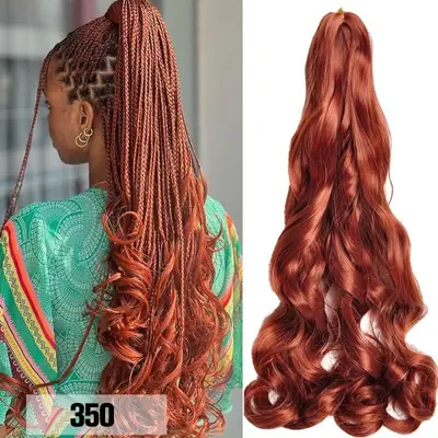 Image de Extensions de Cheveux Synthétiques Ondulés 24" - Prêtes à Porter