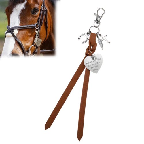 Imagen de Llavero Colgante en Forma de Corazón con Diseño de Jinete y Caballo: Regalo Elegante para Amantes de la Equitación