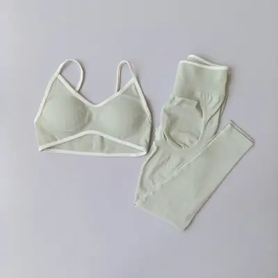 Image de Ensemble Sport Femme 2 Pièces - Leggings Push-Up & Soutien-Gorge Fitness