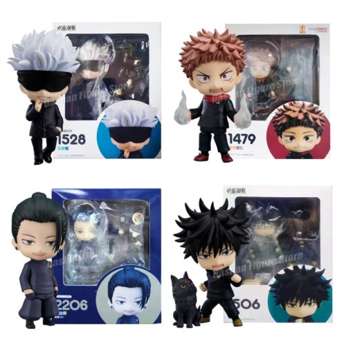Afbeelding van Jujutsu Kaisen Actiefiguren Set – Satoru Gojo, Yuji Itadori, Megumi Fushiguro & Suguru Geto – Verplaatsbare Collectie Beeldjes voor Fans van de Anime