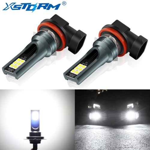 Image of 2-Pack H8 H11 H16 9005 HB3 9006 HB4 LED Bulbs – Super Bright 6000K White Car Fog Lights & Daytime Running Lights for 12V Vehicles