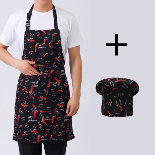 Afbeelding van Professionele Chef-kok Schorten Set met Verstelbare Maat en 2 Zakken – Compleet Keukenschorten Set inclusief Kookhoed voor Dames en Heren
