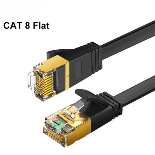 Zdjęcie Okrągły kabel Ethernet Cat8 40 Gb/s RJ 45 0,5/1/1,5/2/3/5/10 metrów Cat 8 2000 MHz Szybki Internet Płaski Kabel Sieciowy LAN