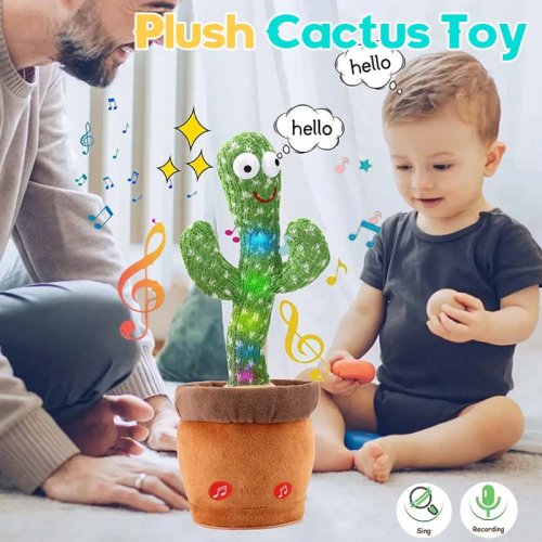 Afbeelding van Interactieve Dansende Cactus Speelgoed voor Kinderen – Zingend, Mimic- en Opnamefunctie met Herhaling voor Baby’s, Peuters en Kleuters