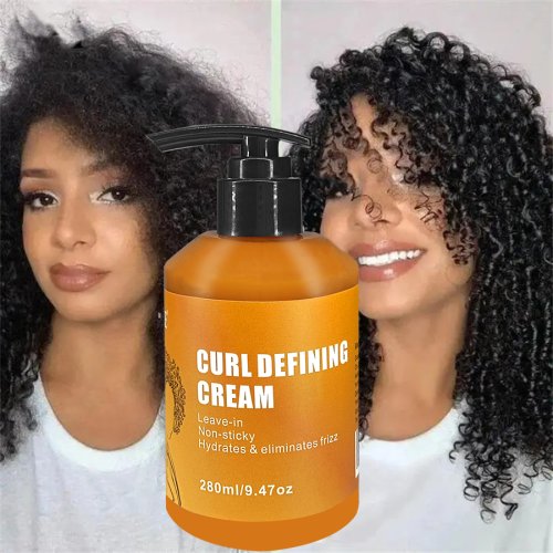 Imagen de CREMA DEFINING GZE CURL con aceite de argán para cabello ondulado y rizado, crema hidratante y acondicionamiento profundo para brillo y rebote