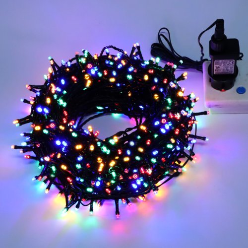 Zdjęcie Zewnętrzne oświetlenie bożonarodzeniowe noworoczna girlanda lampa 100m 20m Twinkle LED String świąteczne ślubne oświetlenie dekoracyjne adornos de navidad