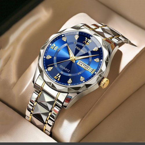 Immagine di Orologio da Uomo Impermeabile di Lusso con Data e Calendario, Movimento al Quarzo, Design Elegante per Ufficio e Occasioni Formali