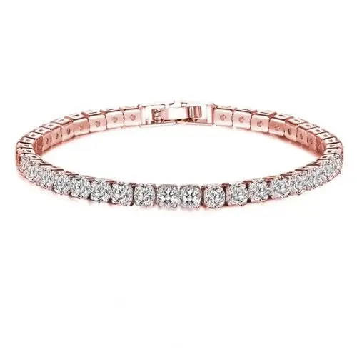 Image de Bracelet Tennis Or Rose & Zircons Brillants