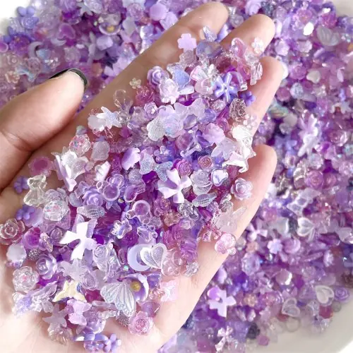 Image de 50pcs Strass Kawaii 3D pour Ongles - Décoration Nail Art Colorée