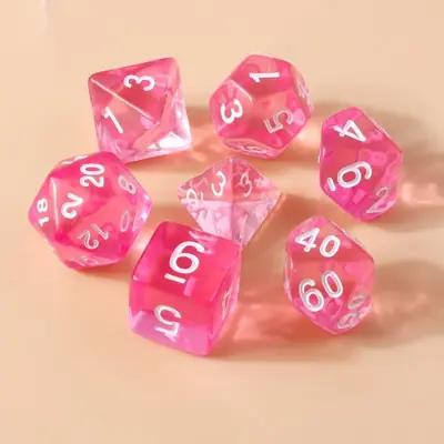 Image de Dés de Jeu Acryliques Colorés - Set de 7 Pièces