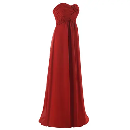 Image de Robes de Demoiselles d'Honneur Longues Rose Bordeaux - Grande Taille