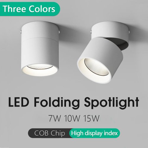 Image of Dimmable 3-Color LED Downlight Ceiling Lamp 220V – Surface Mounted Spot Light for Home, Bedroom, Bathroom, and Store Interior Lighting