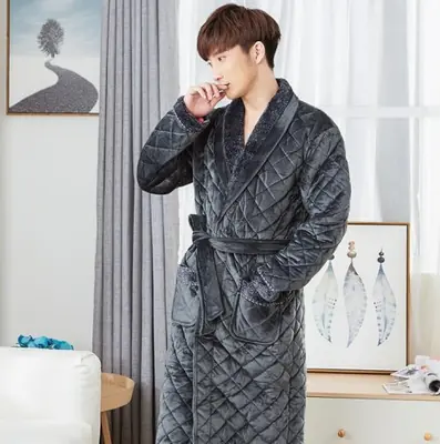 Image de Peignoir Homme Hiver Chauffant - Flanelle Douce & Matelassé