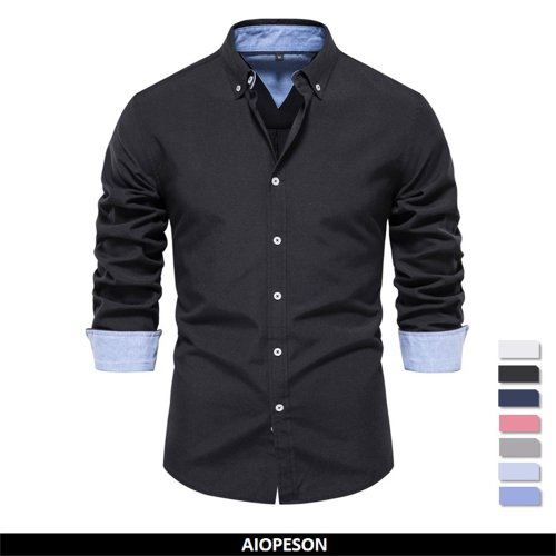 Bild von Herren Oxford-Hemd aus Baumwolle – Langarm, Herbst 2023, Business Casual, Trendiges Design für Männer