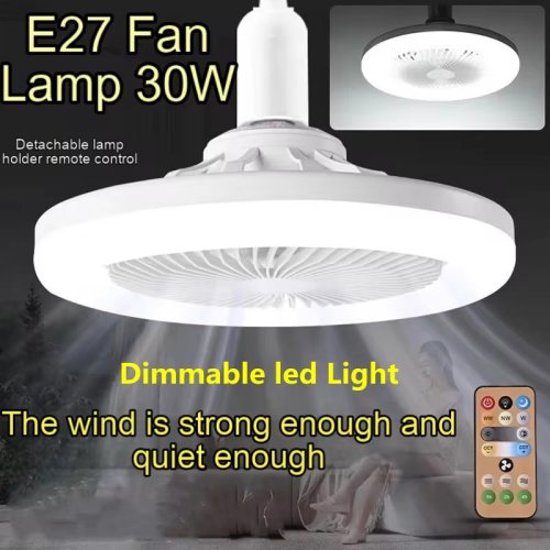 Image de Ventilateur de Plafond LED avec Lampe - 2 en 1