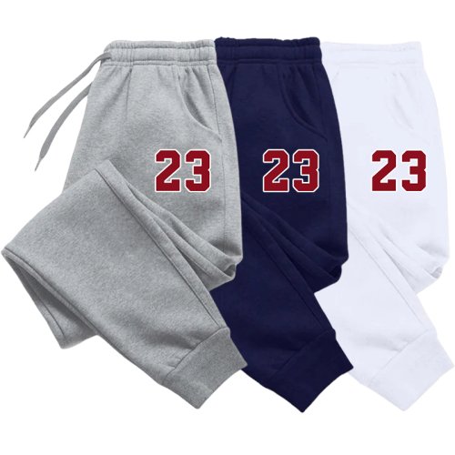 Image of Men's Luxury Printed Fleece Sweatpants – Warm, Comfortable Jogging Pants for Autumn and Winter – Multiple Pack Outdoor Straight Fit Trousers