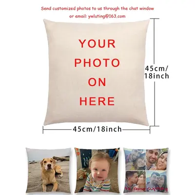Image de Taie d'oreiller bébé personnalisée en coton et lin