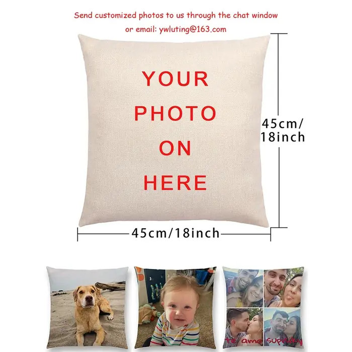 Image de Taie d'oreiller bébé personnalisée en coton et lin